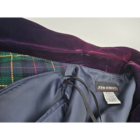 Vtg 80s/90s John Roberts Women's 12 Double Breasted Tartan Trench Midi Dress NOS - Picture 6 of 10